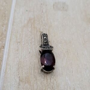 Small Sterling silver brown Topaz necklace Pendant